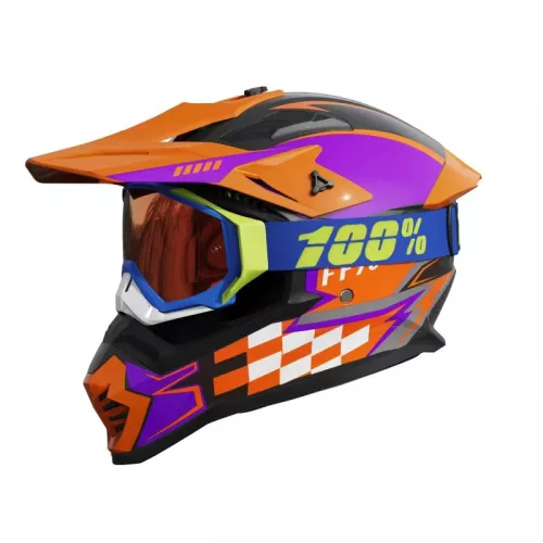Cross Bukósisak+Szemüveg elektromos rollerhez - Orange
