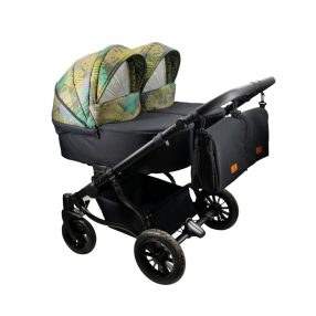 Adbor Duo Lux Zwillingskinderwagen 3in1 - Blattmuster