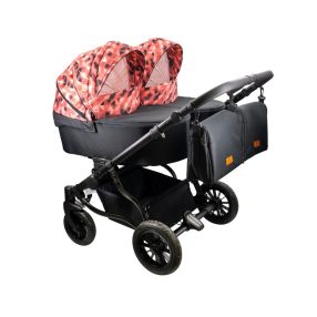 Adbor Duo Lux Zwillingskinderwagen 3in1 - rotes Muster