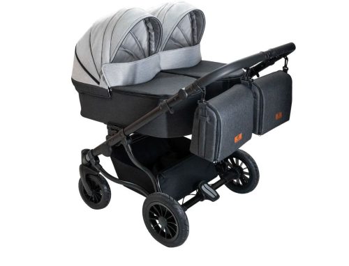 Adbor Duo Lux Zwillingskinderwagen 3in1 - grau
