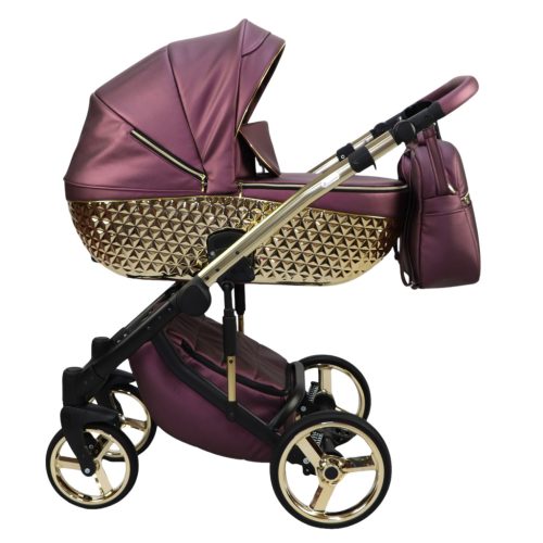 Sojan HAPPY kinderwagen 3in1 - Burgunderrot (schwarz-goldrahmen)