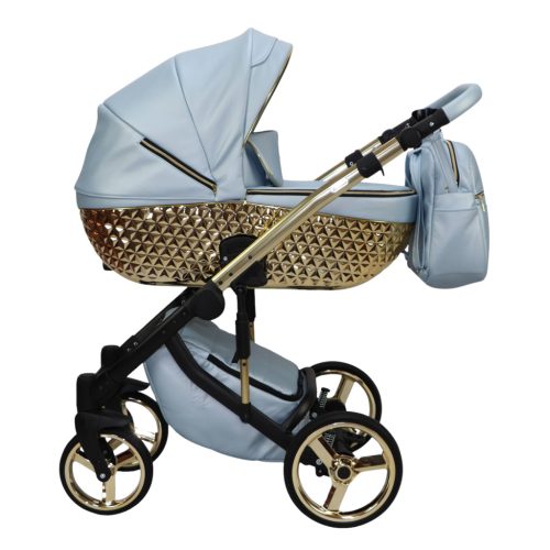 Sojan HAPPY kinderwagen 3in1 - Hellblau (schwarz-goldrahmen)