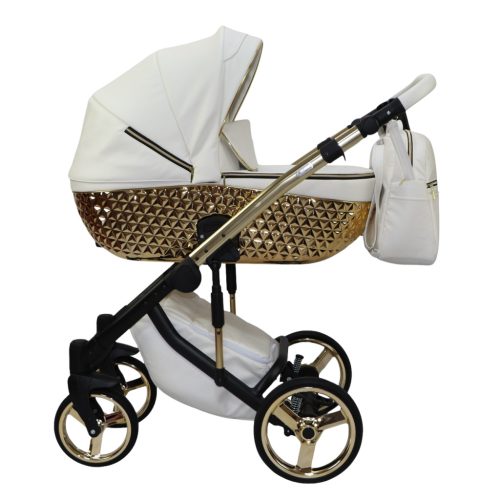 Sojan HAPPY kinderwagen 3in1 - Weiß (schwarz-goldrahmen)