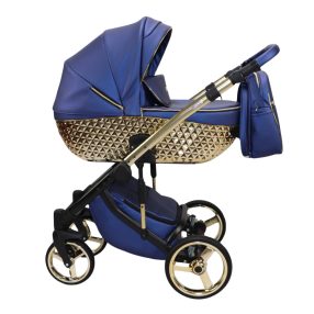   Sojan HAPPY kinderwagen 3in1 - Metallic-Blau (schwarz-goldrahmen)