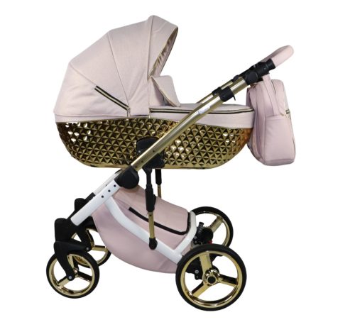 Sojan HAPPY kinderwagen 3in1 - Perle (weiß-goldrahmen)
