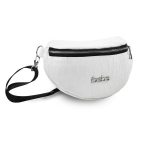 iBebe Öko-Leder-Nierentasche mit Reißverschluss - weiß