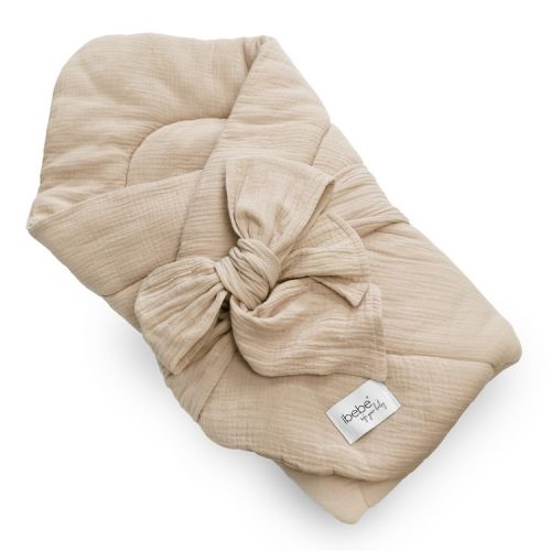 iBebe Babydecke aus Musselin - beige-rosa