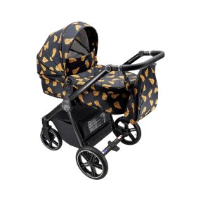 Adbor Luco kinderwagen 3in1 - gemustert, golden geflügelt