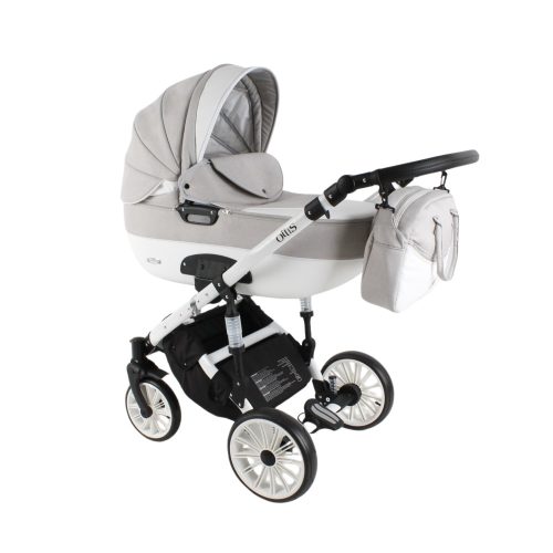 Adbor Ottis White kinderwagen 3in1 - hellgrau mit weiß