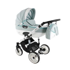 Adbor Ottis White kinderwagen 3in1 - hellgrün mit weiß
