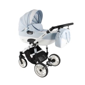 Adbor Ottis  White kinderwagen 3in1 - hellblau mit weiß
