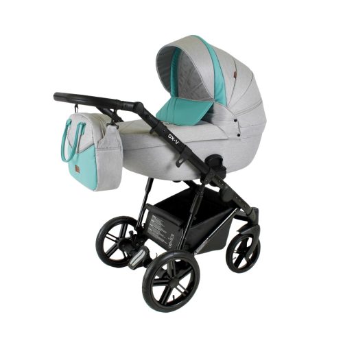 Adbor OX-V kinderwagen 3in1 - hellgrau mit minze