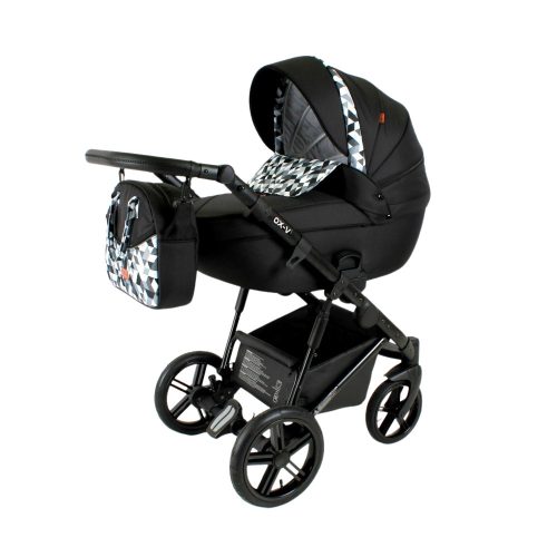 Adbor OX-V kinderwagen 3in1 - schwarz mit hellem Muster