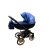 Adbor OX-V 3d kinderwagen 3in1 - blau mit goldenem Rahmen