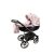 Adbor OX-V 3d kinderwagen 3in1 - rosa-schwarz mit silbernem Rahmen