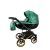 Adbor OX-V 3d kinderwagen 3in1 - grün mit goldener Rahmen