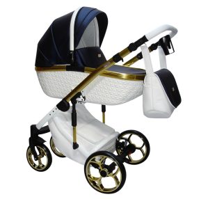 Sojan XSARA kinderwagen 3in1 - Dunkelblau (weiß-goldrahmen)