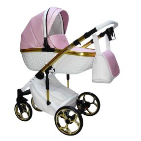 Sojan XSARA kinderwagen 3in1 - Rosa (weiß-goldrahmen)