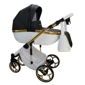 Sojan XSARA kinderwagen 3in1 - Schwarz (weiß-goldrahmen)