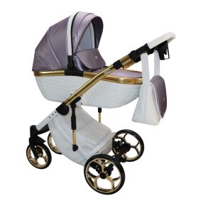 Sojan XSARA kinderwagen 3in1 - Viola (weiß-goldrahmen)