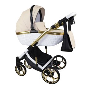 Sojan XSARA kinderwagen 3in1 - Creme (weiß-goldrahmen)